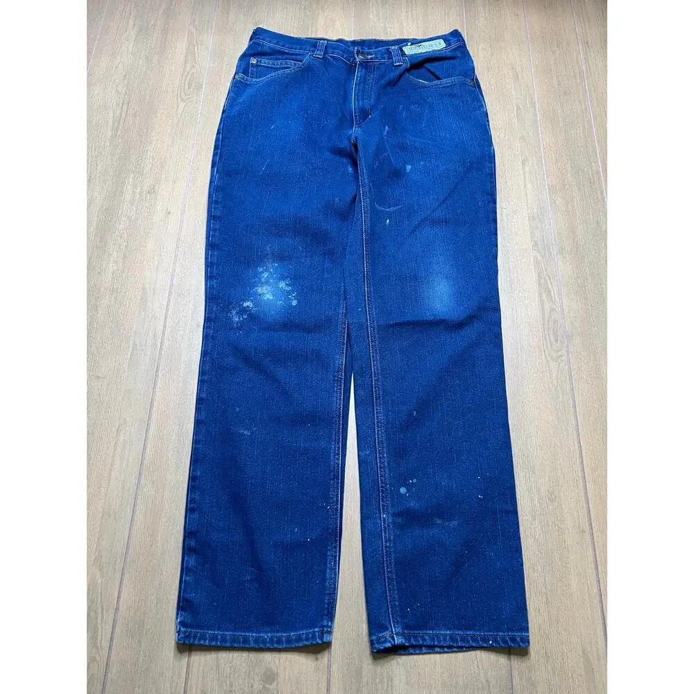 Vintage Carhartt Jeans Mens 34x32 Blue Denim Utility Work‎ Pants Modern Distress